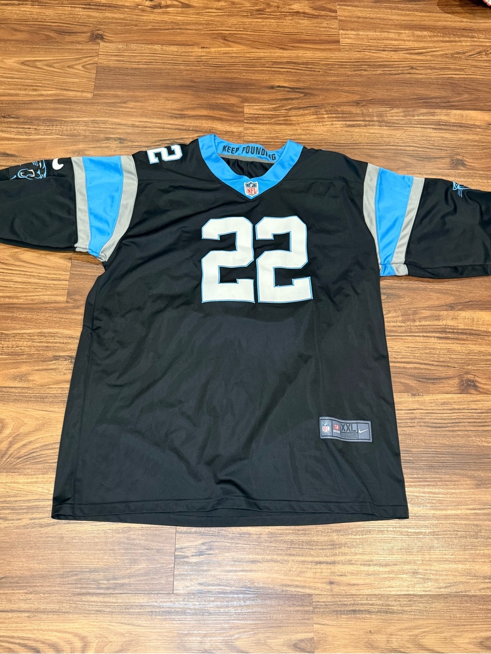 Nike On-Field Carolina Panthers Christian McCaffrey #22 Jersey Black/Blue 2XL